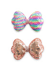 Girls' Sparkly Glitter Sequin Stuffed Bow Hair Clip