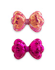 Girls' Sparkly Glitter Sequin Stuffed Bow Hair Clip