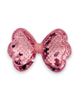 Summer Crystal - Sequin Glitter Stuffed Bow Hair Clip - 1 Pack