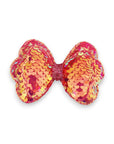 Summer Crystal - Sequin Glitter Stuffed Bow Hair Clip - 1 Pack
