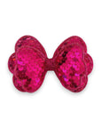 Summer Crystal - Sequin Glitter Stuffed Bow Hair Clip - 1 Pack