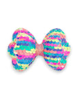 Summer Crystal - Sequin Glitter Stuffed Bow Hair Clip - 1 Pack
