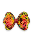 Summer Crystal - Sequin Glitter Stuffed Bow Hair Clip - 1 Pack