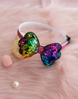 Girls' Sparkly Glitter Sequin Stuffed Bow Headband