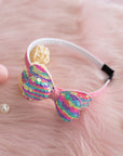 Girls' Sparkly Glitter Sequin Stuffed Bow Headband