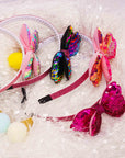 Summer Crystal - Sequin Stuffed Bow Headband - 1 Pack