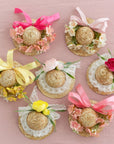 Summer Crystal - Handmade Straw Hat Hair Clip - 1 Pack