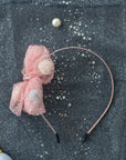 Summer Crystal - Tulle Bow Headband with Pompons - 1 Pack