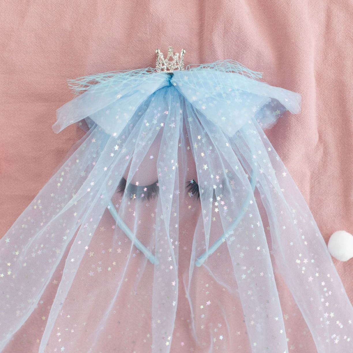 Summer Crystal - Fairy Starry Veil Crown Headband - 1 Pack