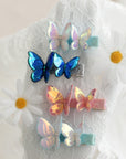 Summer Crystal - Laser Star & Butterfly Hair Clips – Mixed Colors - 8 Pack