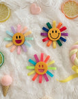 Summer Crystal - Rainbow Ribbon Smiley Face Hair Clip - 1 Pack