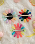 Summer Crystal - Rainbow Ribbon Smiley Face Hair Clip - 1 Pack