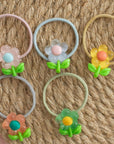 1-Inch Elastic Girls Assorted Resin Hair Ties - 48 Pack