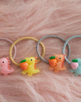 Summer Crystal 1-Inch Elastic Girls Assorted Resin Hair Ties- Pack of 48