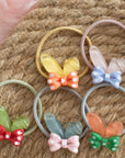 1-Inch Elastic Girls Assorted Resin Hair Ties - 48 Pack
