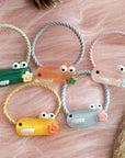 1-Inch Elastic Girls Assorted Resin Hair Ties - 48 Pack