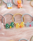 Summer Crystal 1-Inch Elastic Girls Assorted Resin Hair Ties- Pack of 48