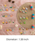 1-Inch Elastic Girls Assorted Resin Hair Ties - 48 Pack