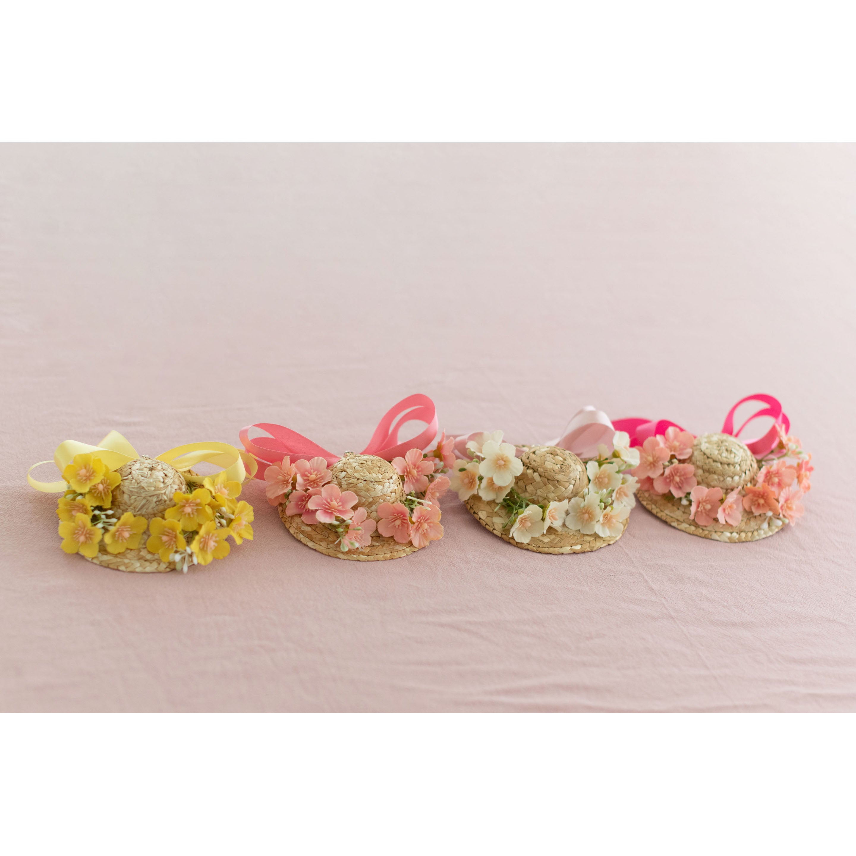 Summer Crystal - Handmade Straw Hat Hair Clip - 1 Pack