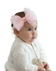 Summer Crystal – Organza Cloud Bow Baby Headband - 1 Pack