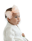 Summer Crystal – Organza Cloud Bow Baby Headband - 1 Pack