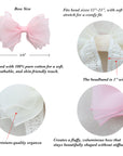 Summer Crystal – Organza Cloud Bow Baby Headband - 1 Pack