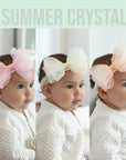 Summer Crystal – Organza Cloud Bow Baby Headband - 1 Pack