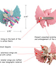 Summer Crystal - Big Winged Sequin Unicorn Hair Clip - 1 Pack