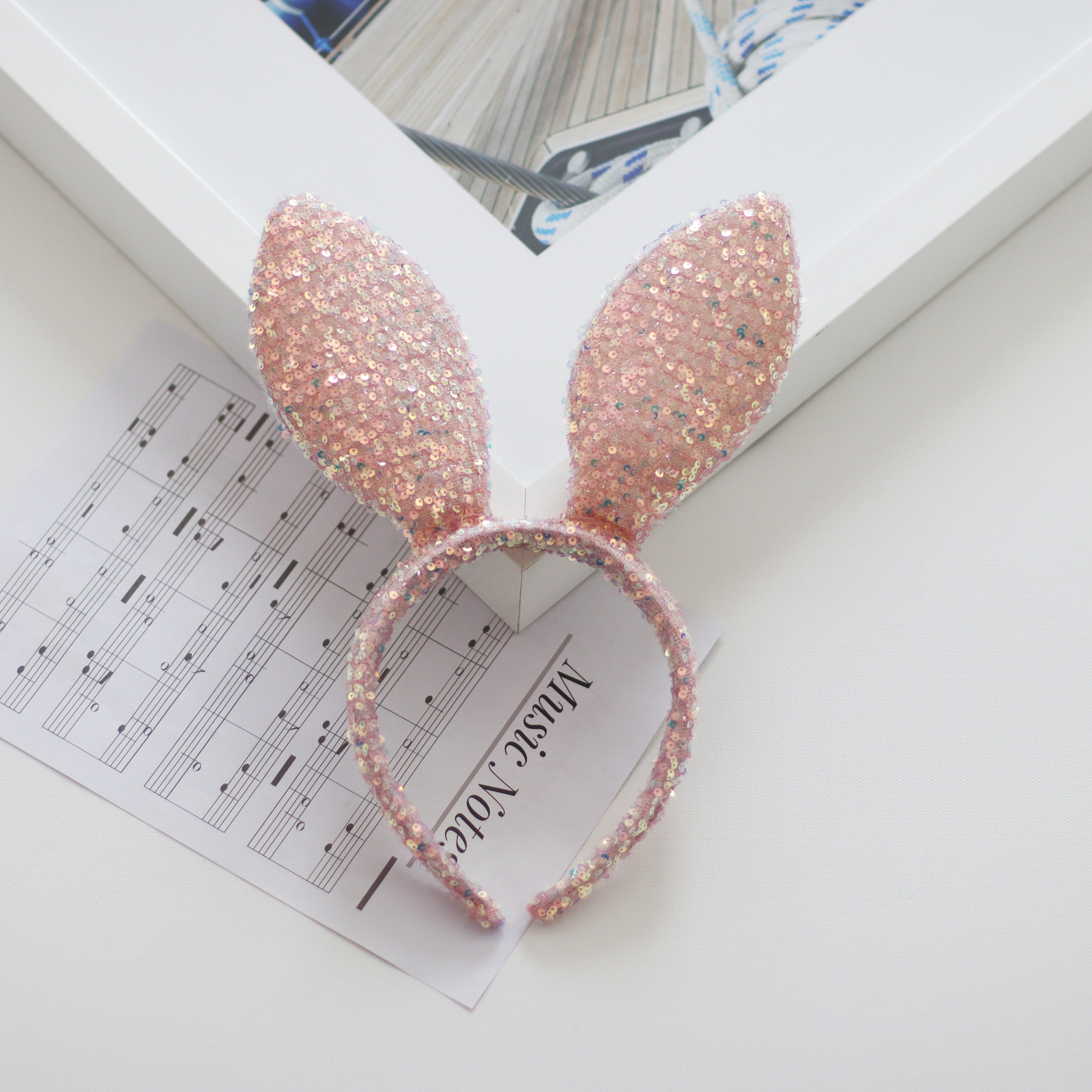 Summer Crystal - Sequin Bunny Ear Headband - 1 Pack
