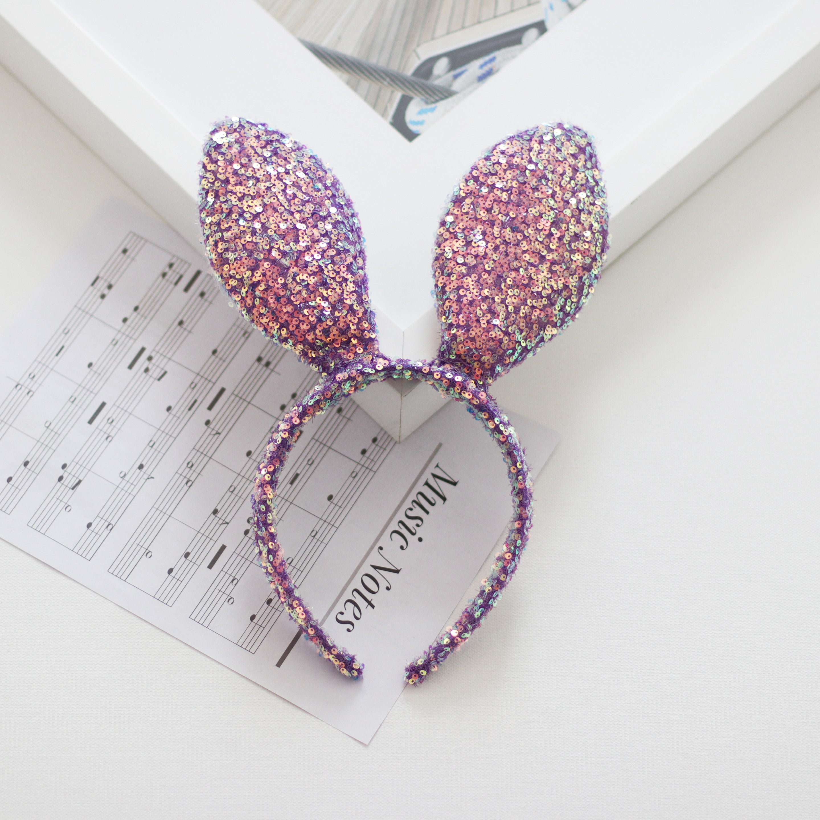 Summer Crystal - Sequin Bunny Ear Headband - 1 Pack