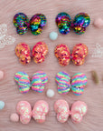 Summer Crystal - Sequin Glitter Stuffed Butterfly Bow Hair Clip - 1 Pack