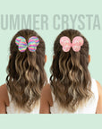 Summer Crystal - Sequin Glitter Stuffed Butterfly Bow Hair Clip - 1 Pack
