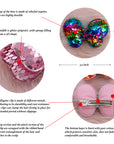 Summer Crystal - Sequin Glitter Stuffed Butterfly Bow Hair Clip - 1 Pack