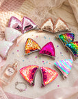 Girls' 2 Pairs Sparkly Glitter Sequin Cat Ears Hair Clips