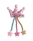 Summer Crystal - Sequin Crown Hair Clip with Tassel Stars - 1 Pack