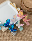 Summer Crystal - Laser Star & Butterfly Hair Clips – Mixed Colors - 8 Pack