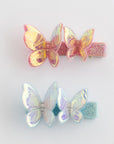 Summer Crystal - Laser Star & Butterfly Hair Clips – Mixed Colors - 8 Pack