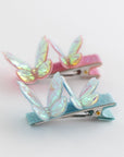 Summer Crystal - Laser Star & Butterfly Hair Clips – Mixed Colors - 8 Pack