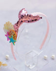 Summer Crystal - Sequin Mermaid Tail with Starry Shell Headband - 1 Pack