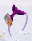 Summer Crystal - Sequin Mermaid Tail with Starry Shell Headband - 1 Pack