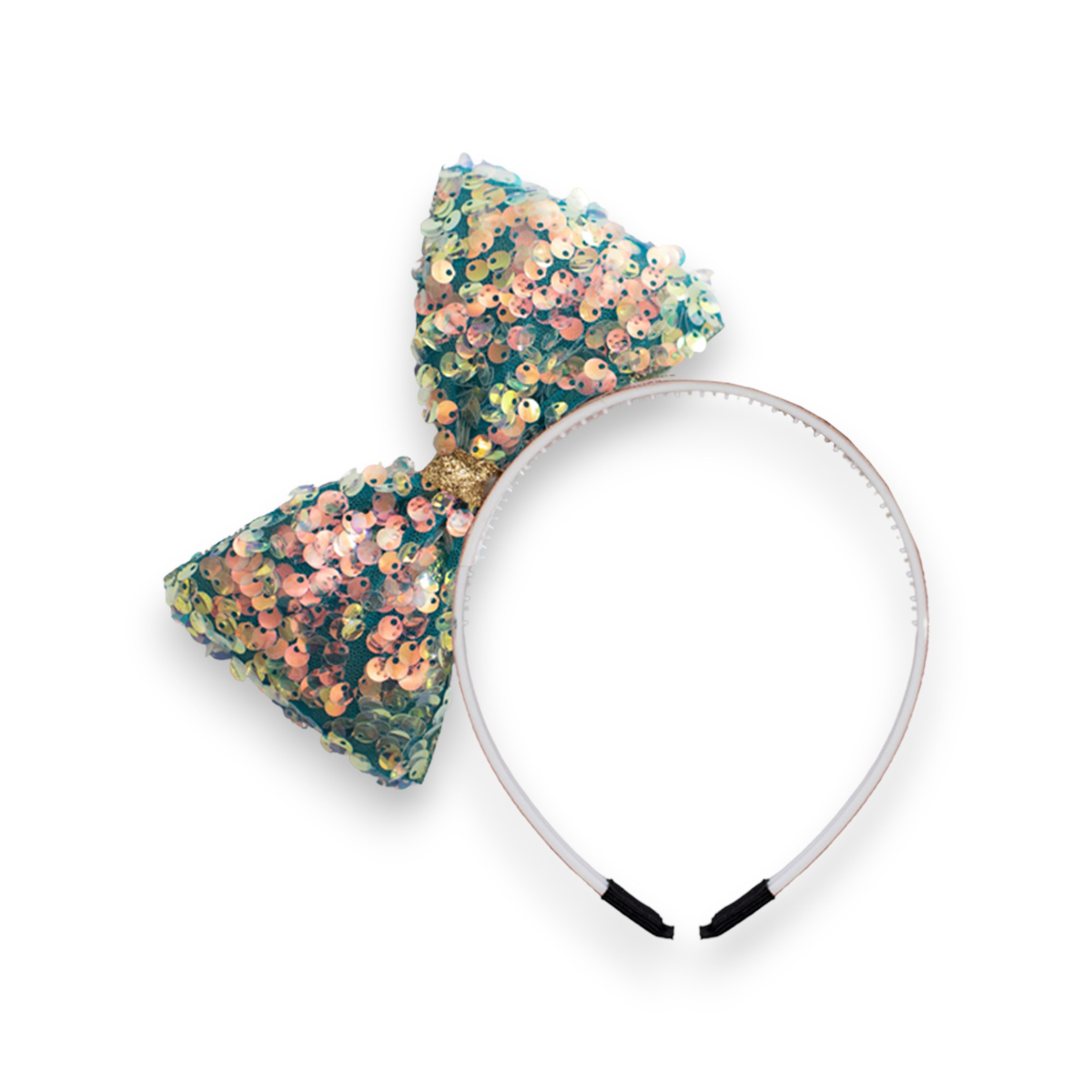 Summer Crystal - Large Sequin Bow Headband - 1 Pack