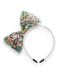 Summer Crystal - Large Sequin Bow Headband - 1 Pack