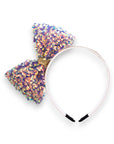 Summer Crystal - Large Sequin Bow Headband - 1 Pack