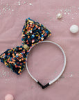 Summer Crystal - Large Sequin Bow Headband - 1 Pack
