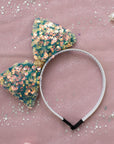 Summer Crystal - Large Sequin Bow Headband - 1 Pack
