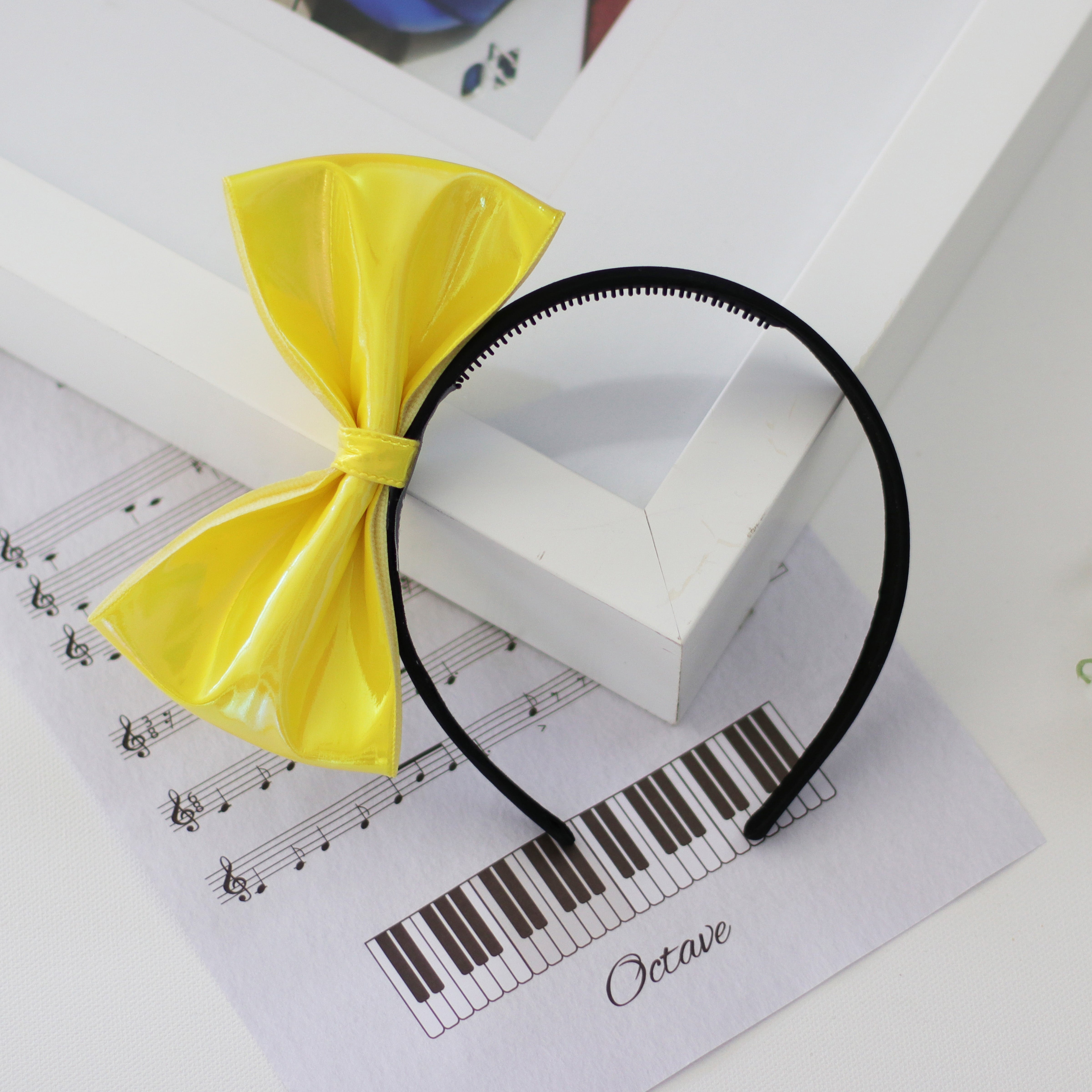 Summer Crystal - Vegan Leather Bow Headband - 1 Pack