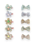 Plaid Cotton Bow & Flower Hair Clips for Baby & Toddler Girls - 10 Pack