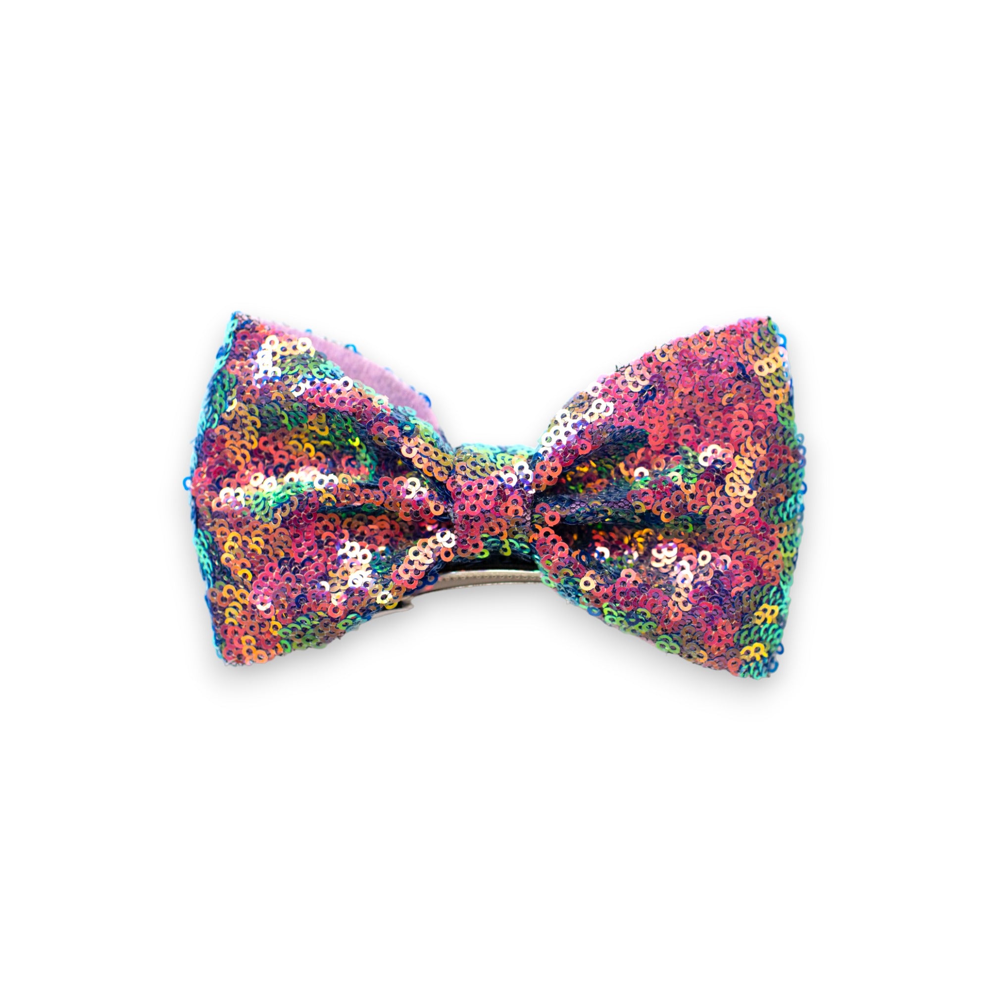 Summer Crystal - Small Sequin Bow Hair Clip For Top Styling - 1 Pack