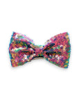 Summer Crystal - Small Sequin Bow Hair Clip For Top Styling - 1 Pack