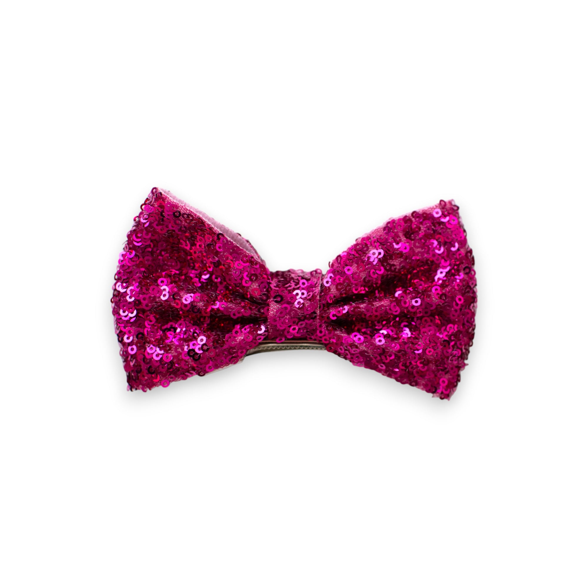 Summer Crystal - Small Sequin Bow Hair Clip For Top Styling - 1 Pack